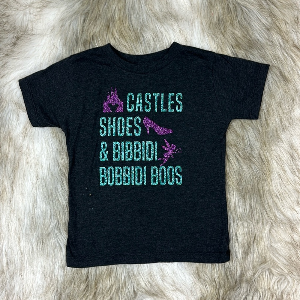 4T ‘Castles Shoes & Bibbidi Boos’ Canva Short T-Shirt